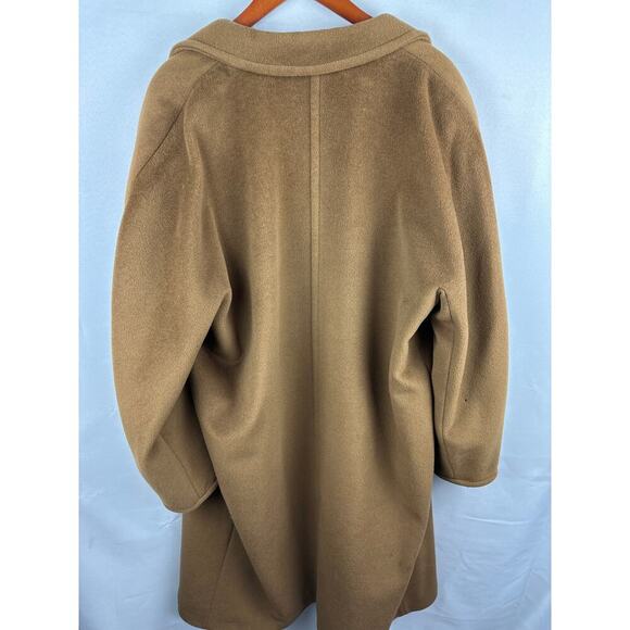 VTG Women’s Max Mara 100% Virgin Wool Camel Color Trench Coat Size 14 - Picture 9 of 9